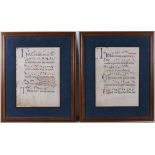 2 Illuminated Hymnal Manuscript Pages