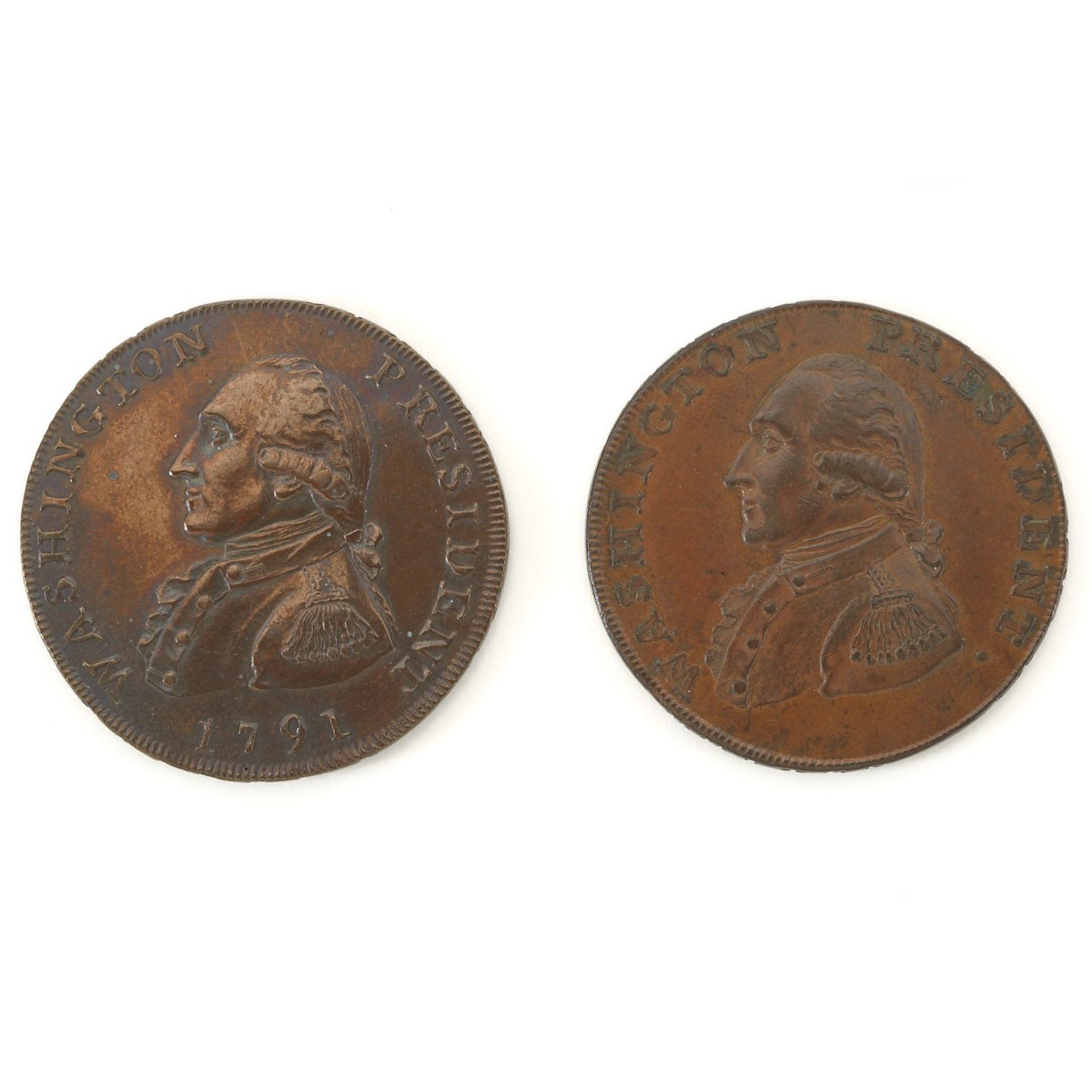 Grp: 2 1791 Washington Small and Large Eagle Cent