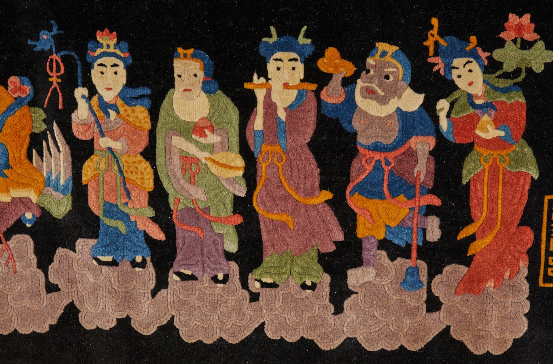 Pr Chinese Rugs w/ Buddhist Motifs - Image 12 of 14