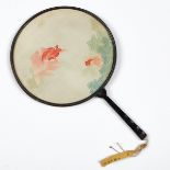 Chinese Qing Imperial Court Fan w/ Goldfish Ma Wen Lin