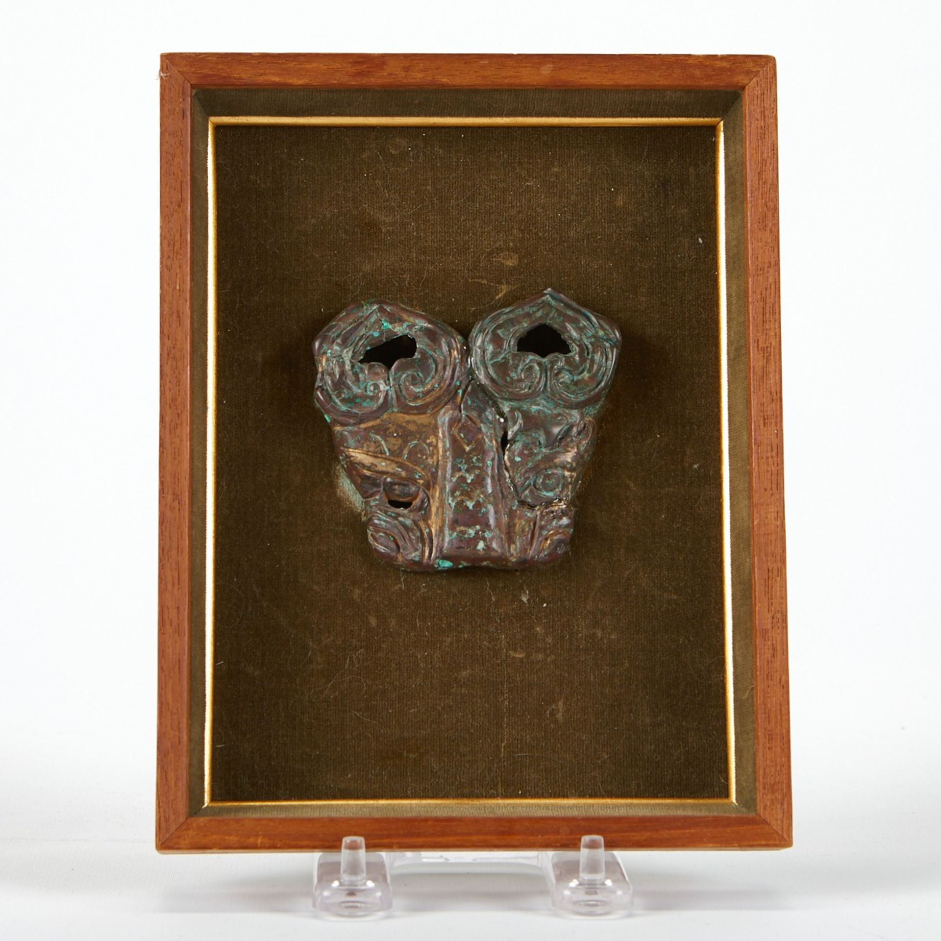 Chinese Bronze Taotie Mask - Repaired - Bild 2 aus 3