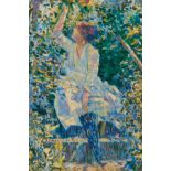 Franz Gailliard Oil Painting Woman w/ Trees