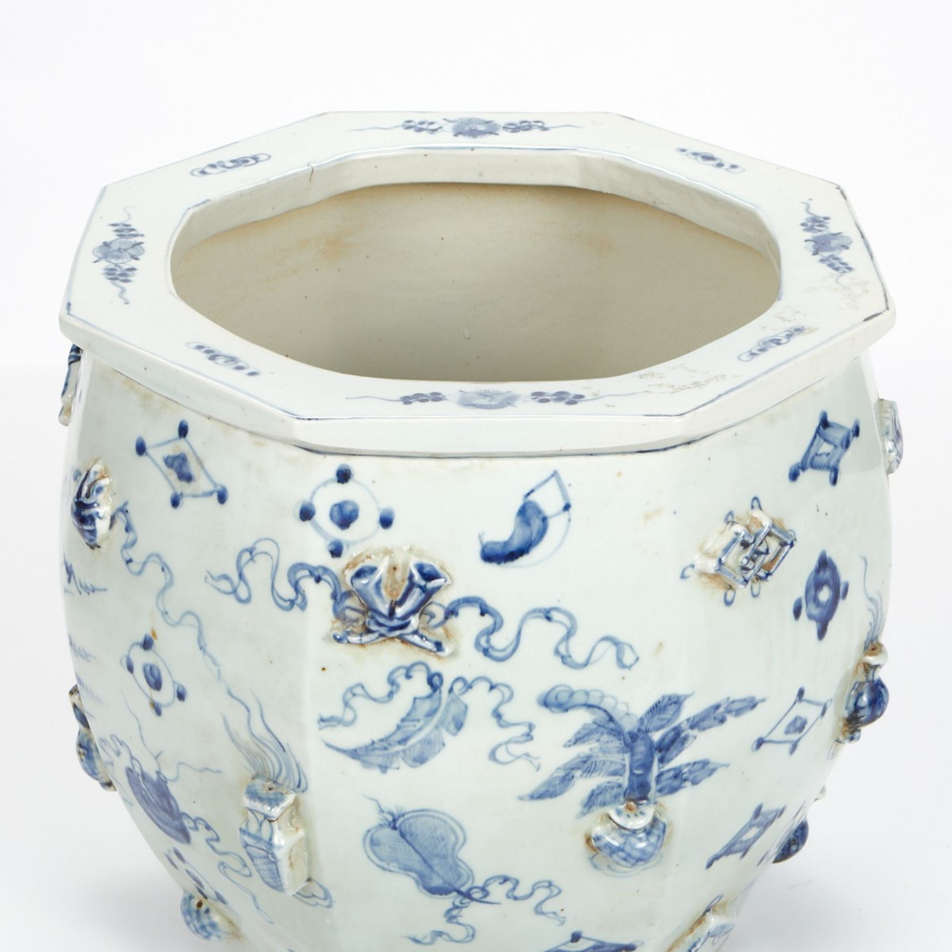 Chinese Porcelain Relief Decorated Planter - Image 6 of 9