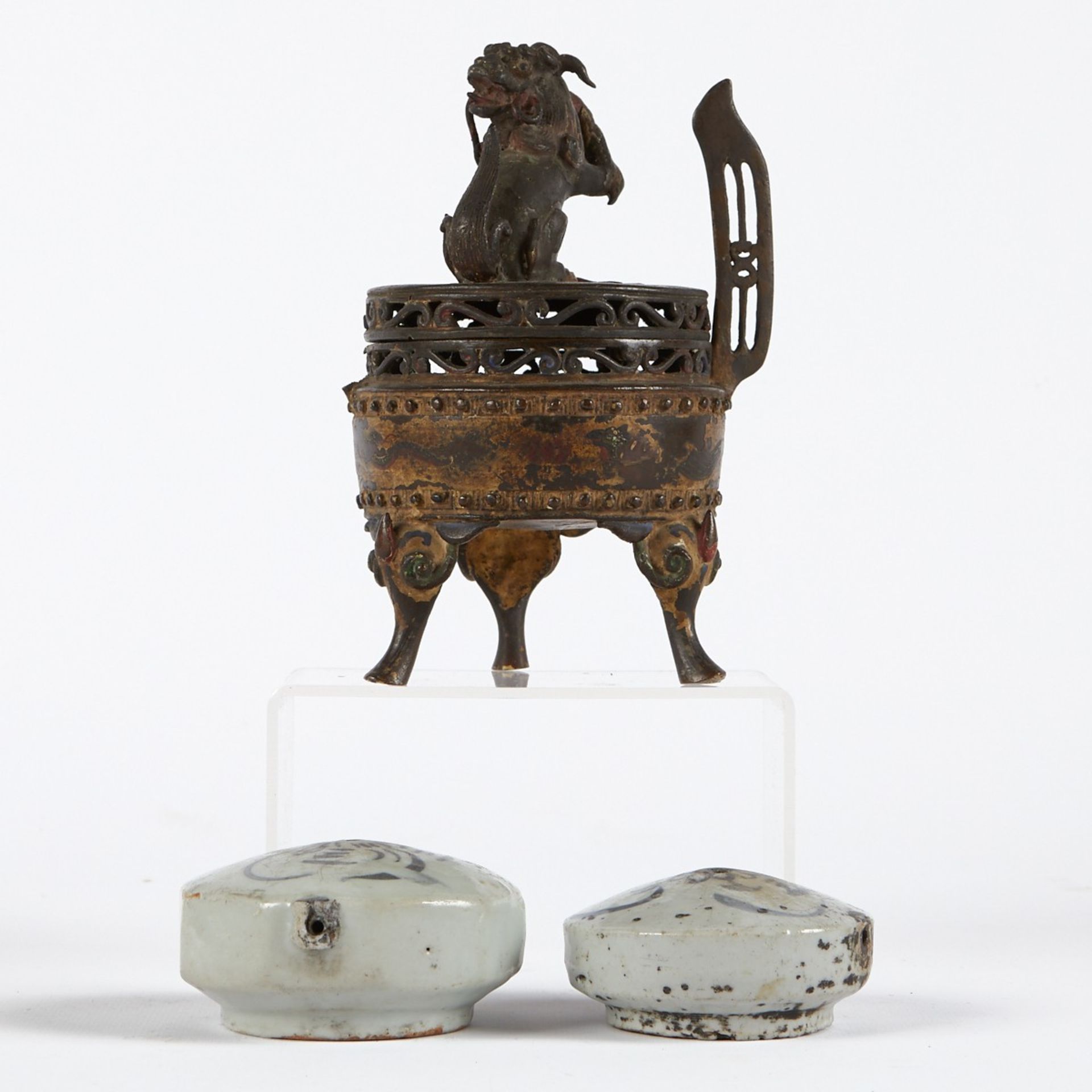 Grp: Japanese Antiques: Water Droppers, Censer - Bild 3 aus 13