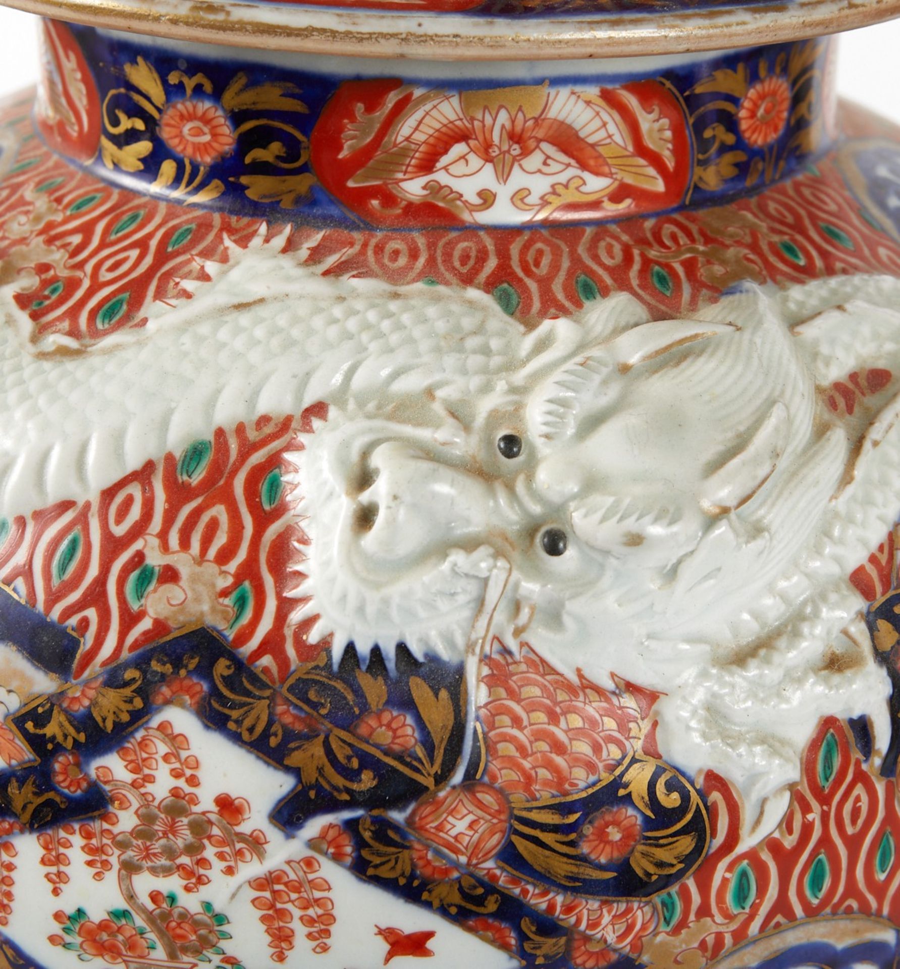 Grp: 2 Large Imari Urns w/ Dragons - Bild 5 aus 23