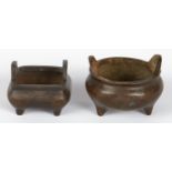 Grp: 2 Chinese Bronze Censers