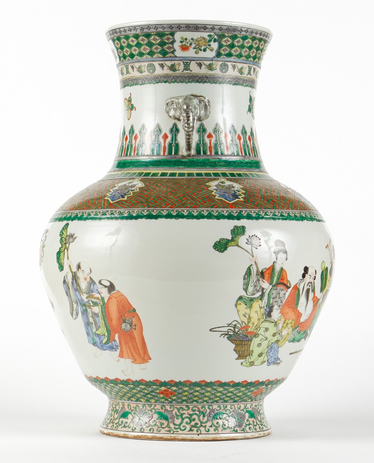 Enormous Chinese Famille Verte Vase - Bild 3 aus 11