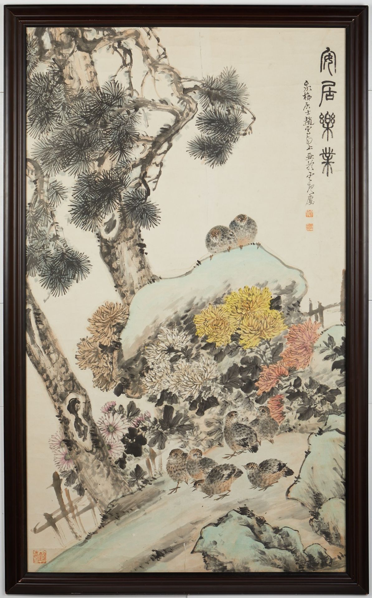 Painting by Zhao Yunhe Landscape w/ Birds - Image 2 of 8