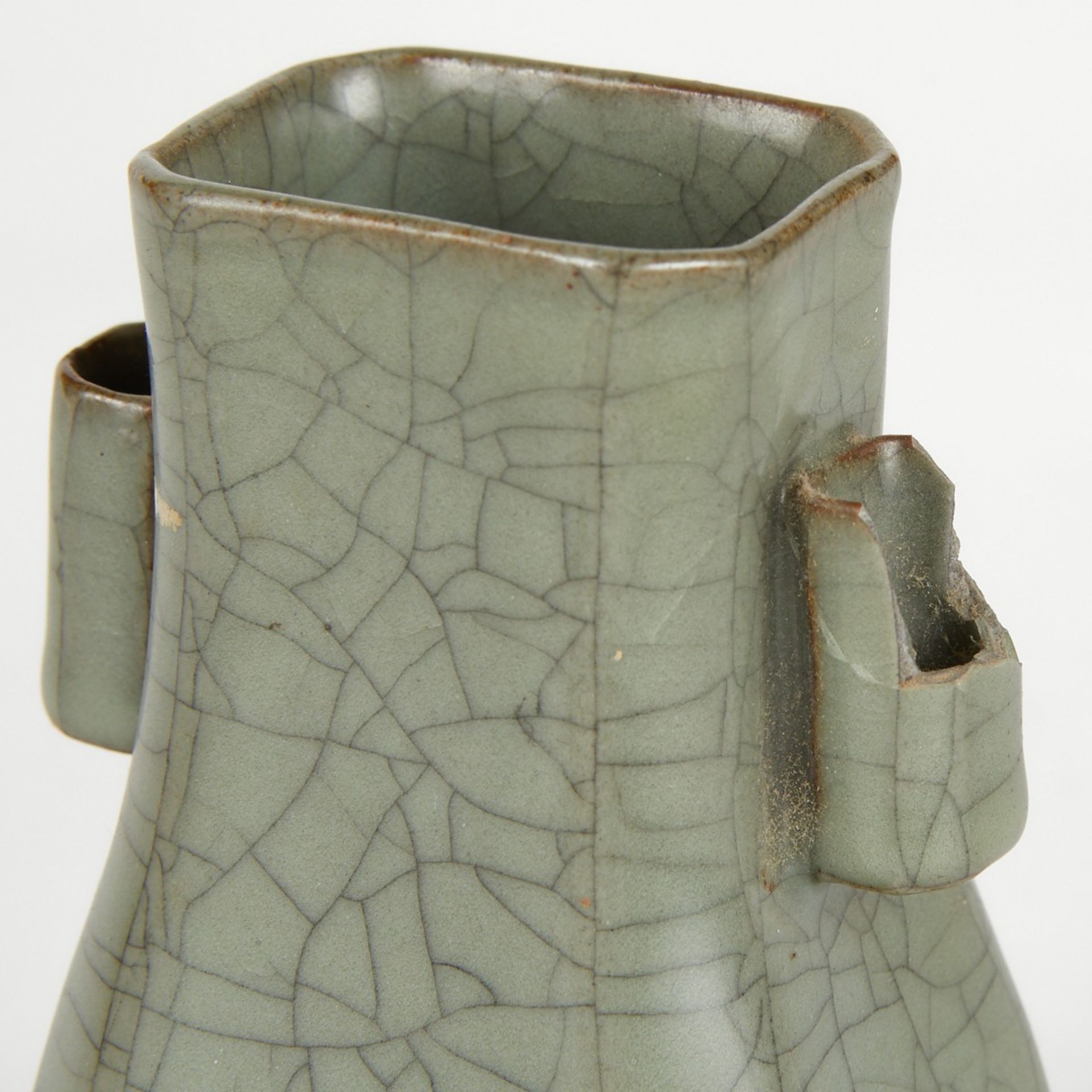 Chinese High Fired Ceramic Crackle Hu Vase - Image 7 of 7