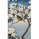 Toshi Yoshida Woodblock Print Birds Winter