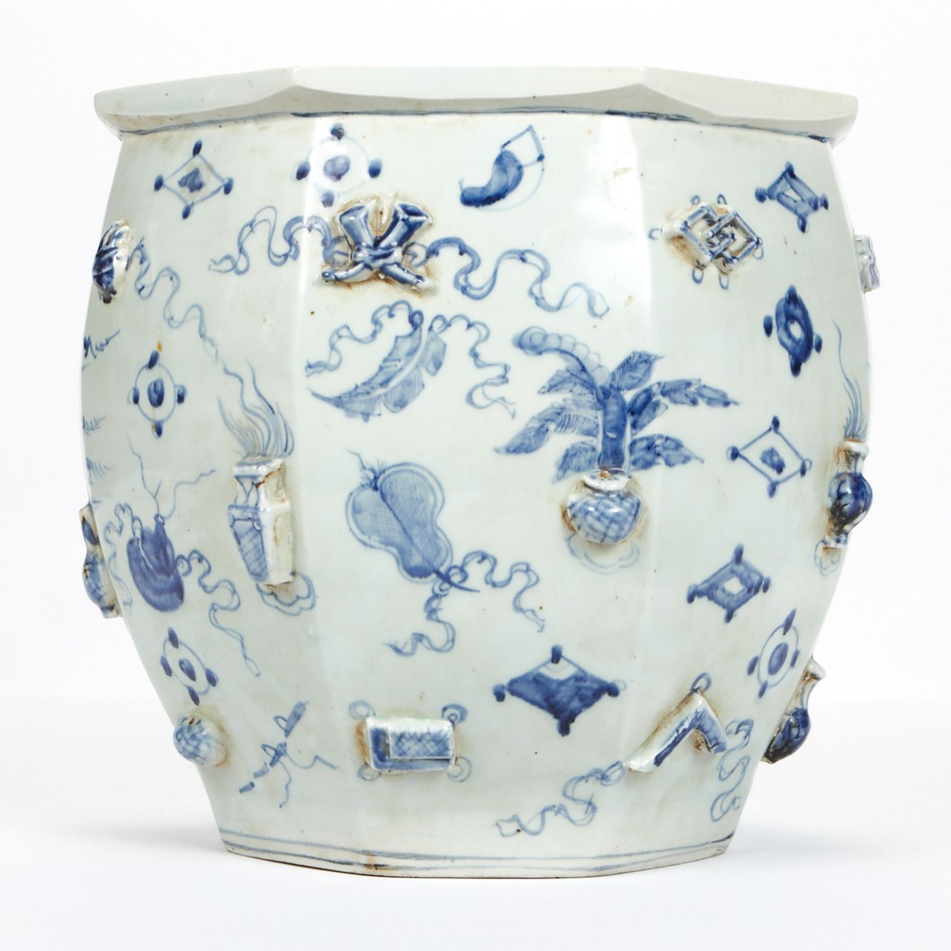 Chinese Porcelain Relief Decorated Planter - Image 5 of 9