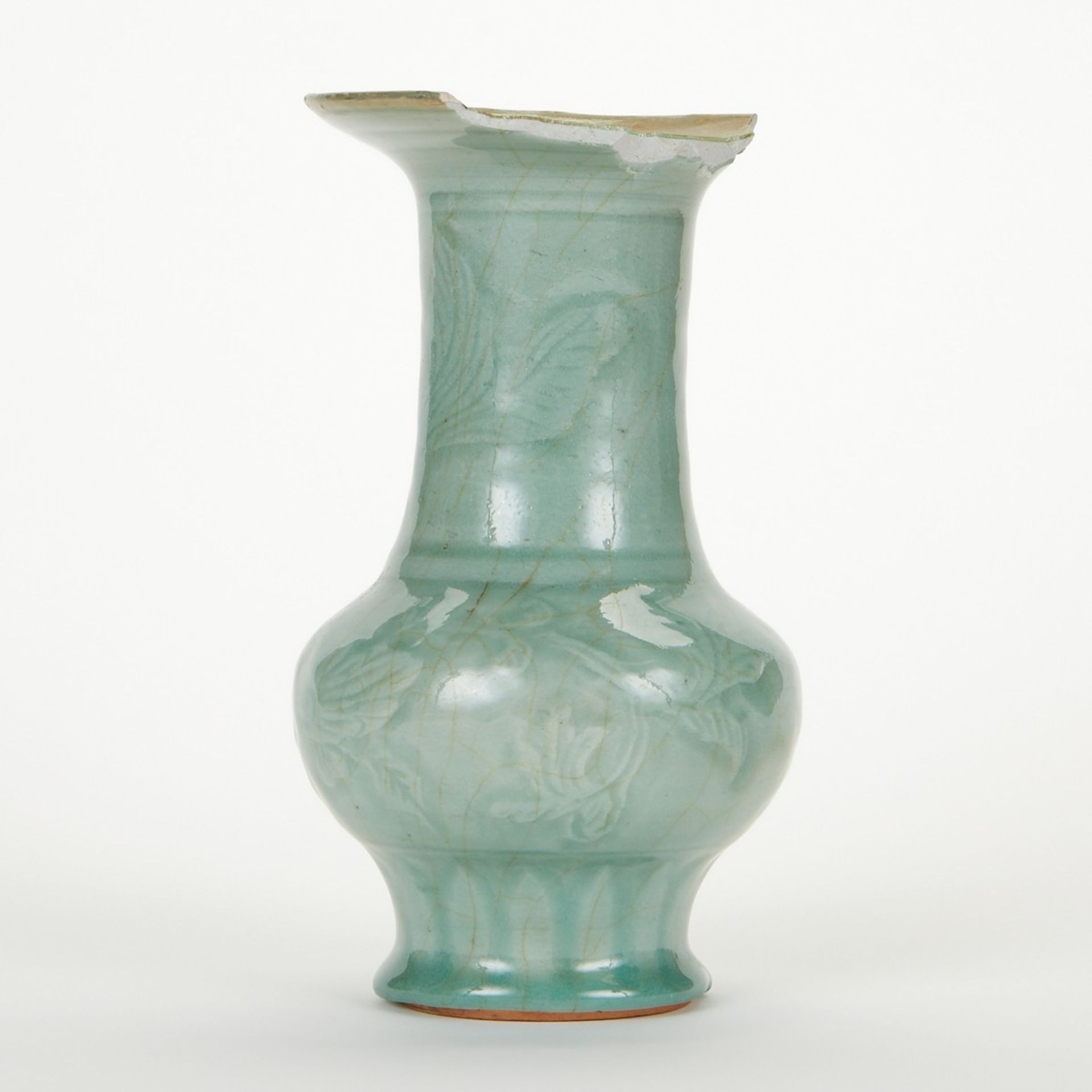 Chinese Ming Celadon Vase w/ Incised Decoration - Image 2 of 6