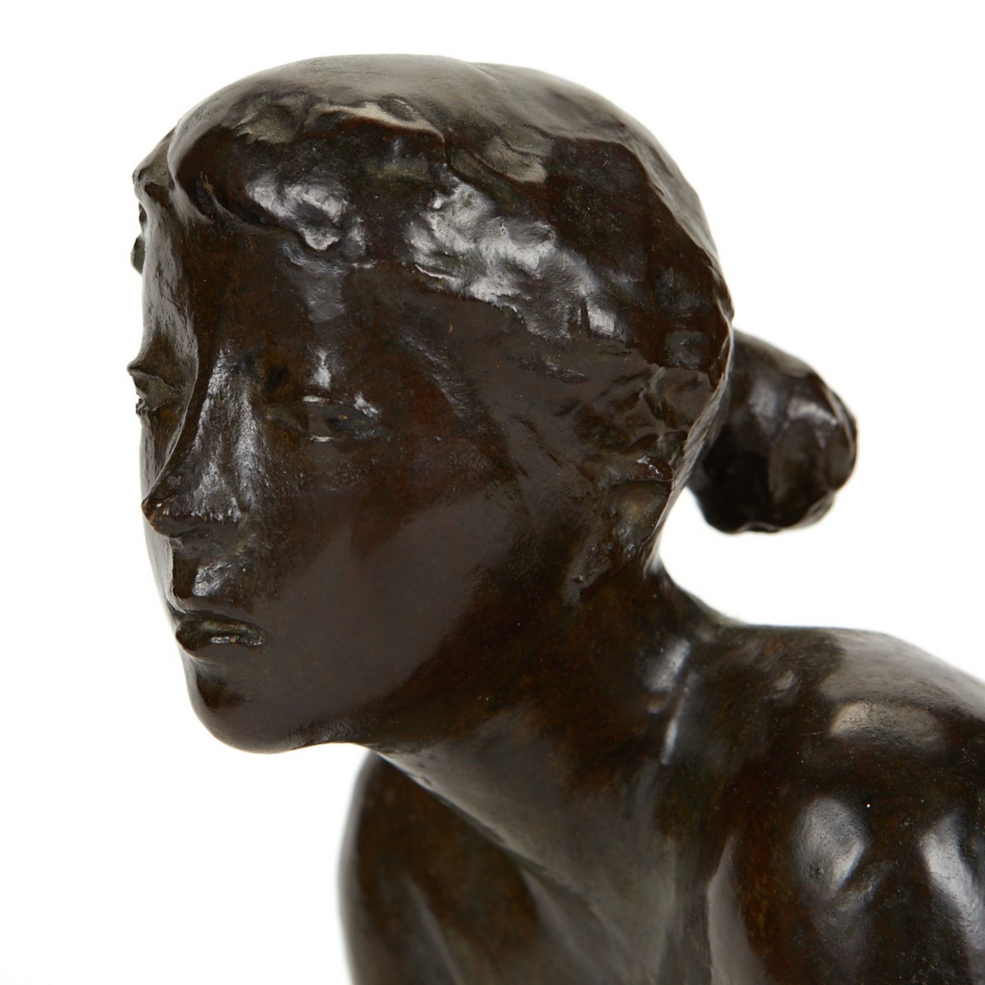 Jacques Coquillay Bronze Sculpture Kneeling Girl - Image 5 of 8