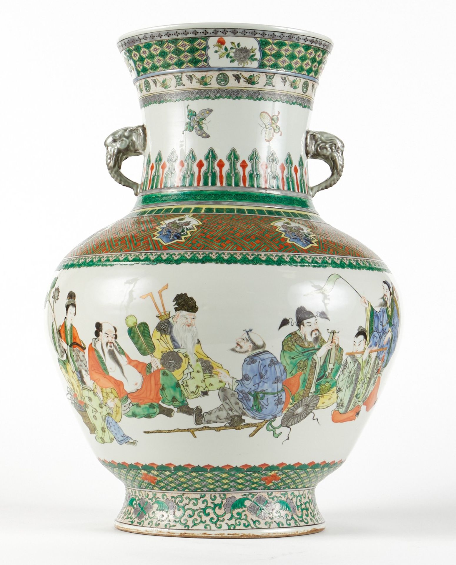 Enormous Chinese Famille Verte Vase - Bild 4 aus 11