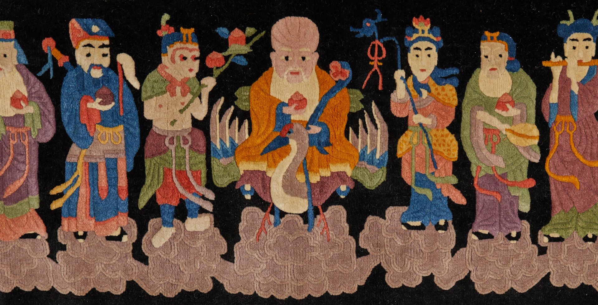 Pr Chinese Rugs w/ Buddhist Motifs - Image 13 of 14