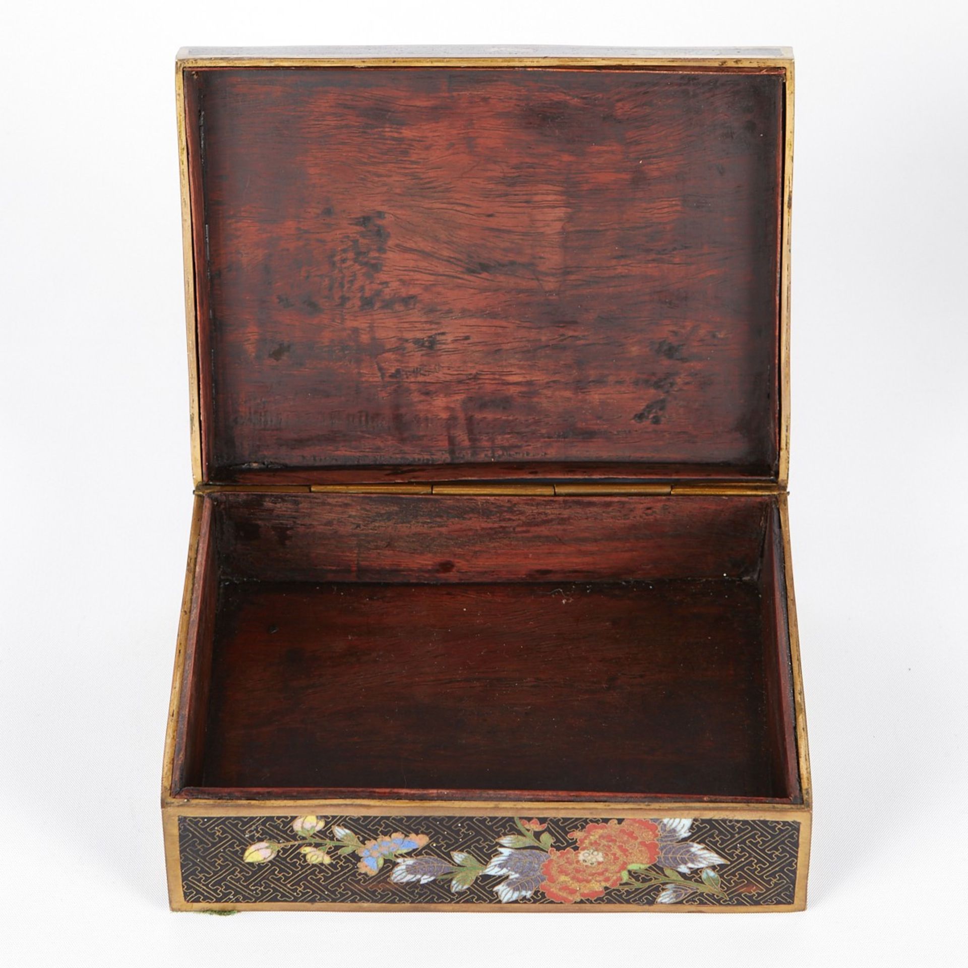Grp: 3 Chinese Cloisonne Pieces Box & Figures - Bild 6 aus 12