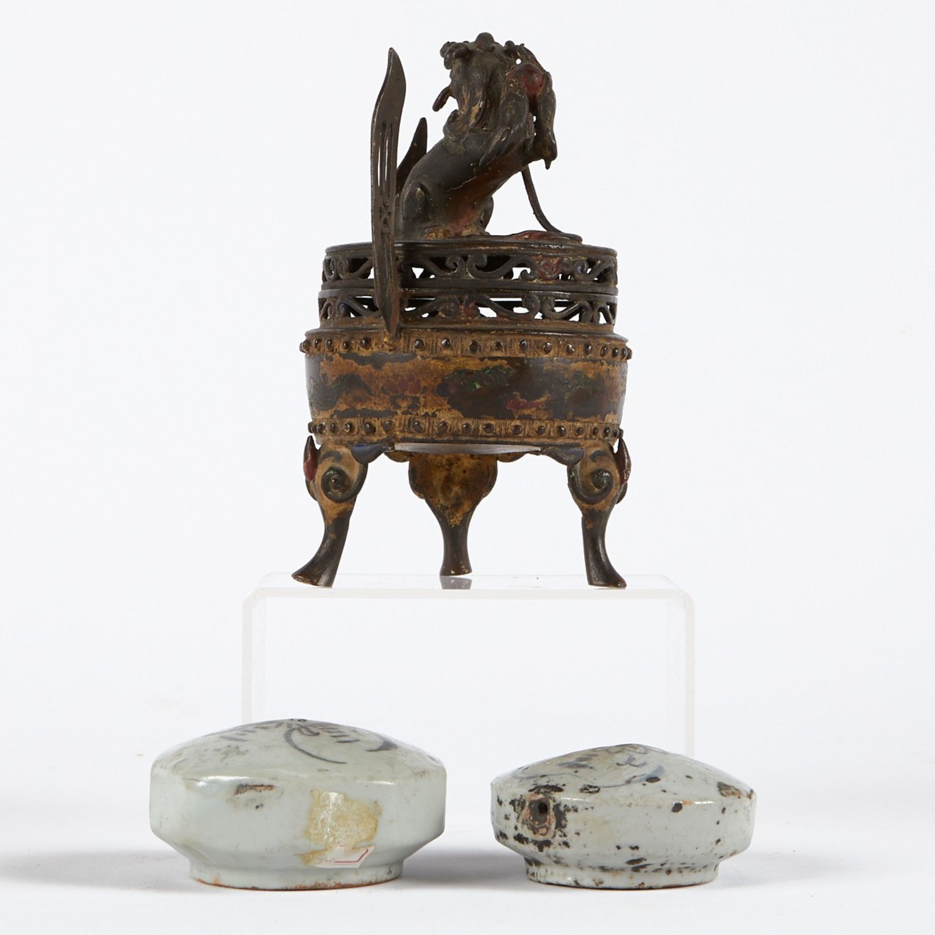 Grp: Japanese Antiques: Water Droppers, Censer - Bild 4 aus 13