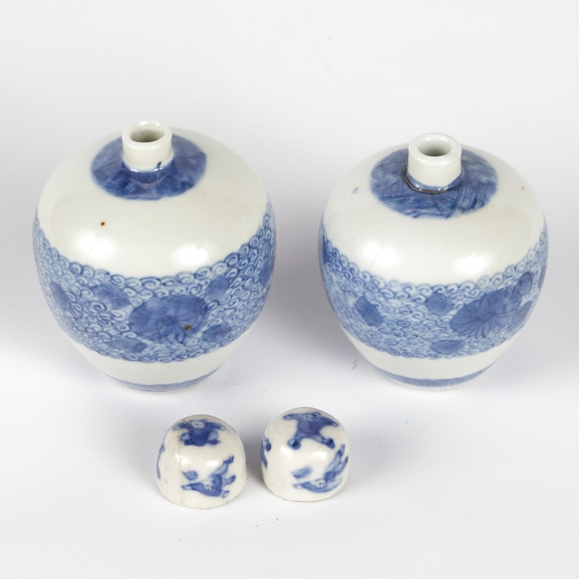 Pr: Small Chinese Blue and White Ginger Jars - Image 5 of 9