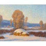 Charles Fritz Winter Landscape Oil Painting