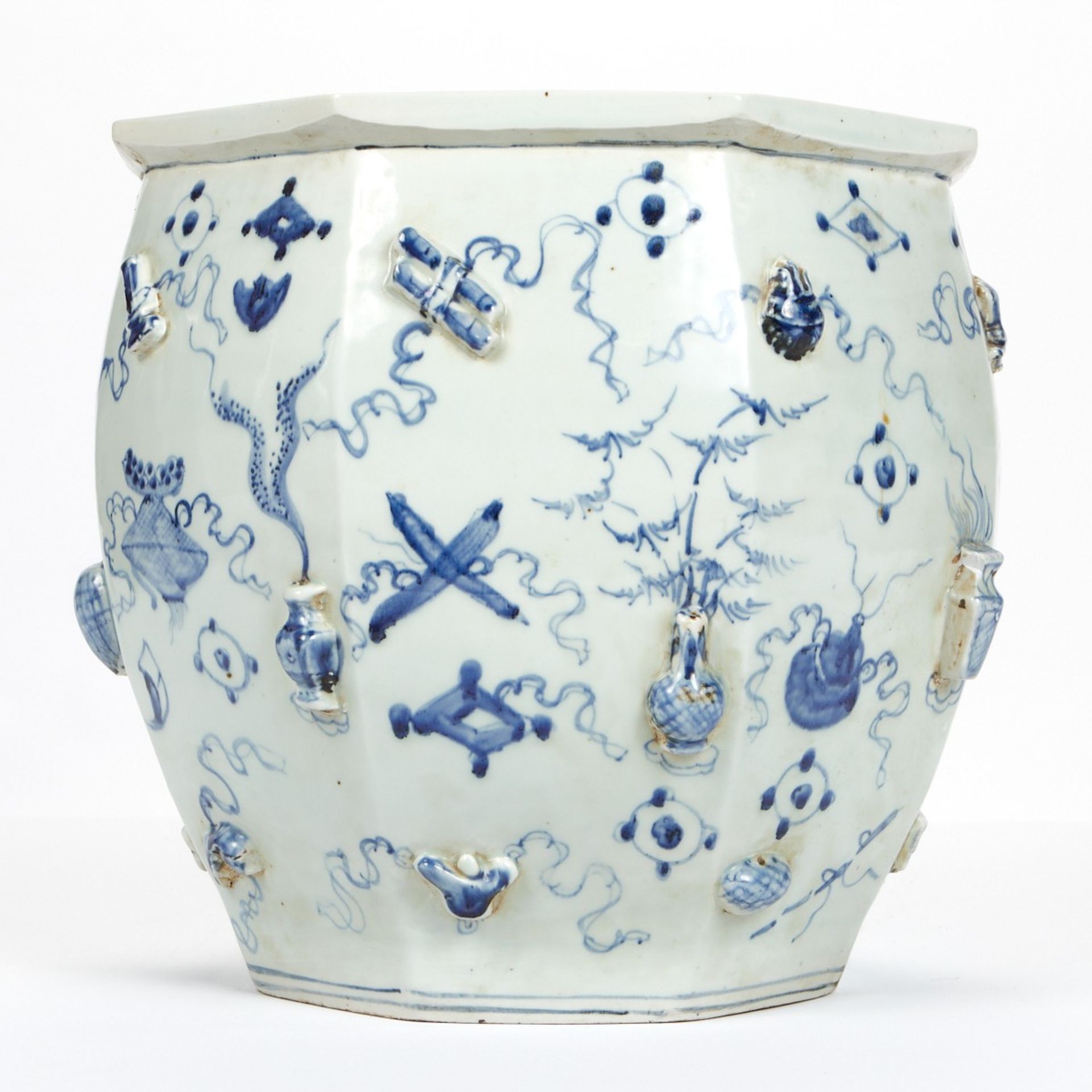 Chinese Porcelain Relief Decorated Planter - Image 2 of 9