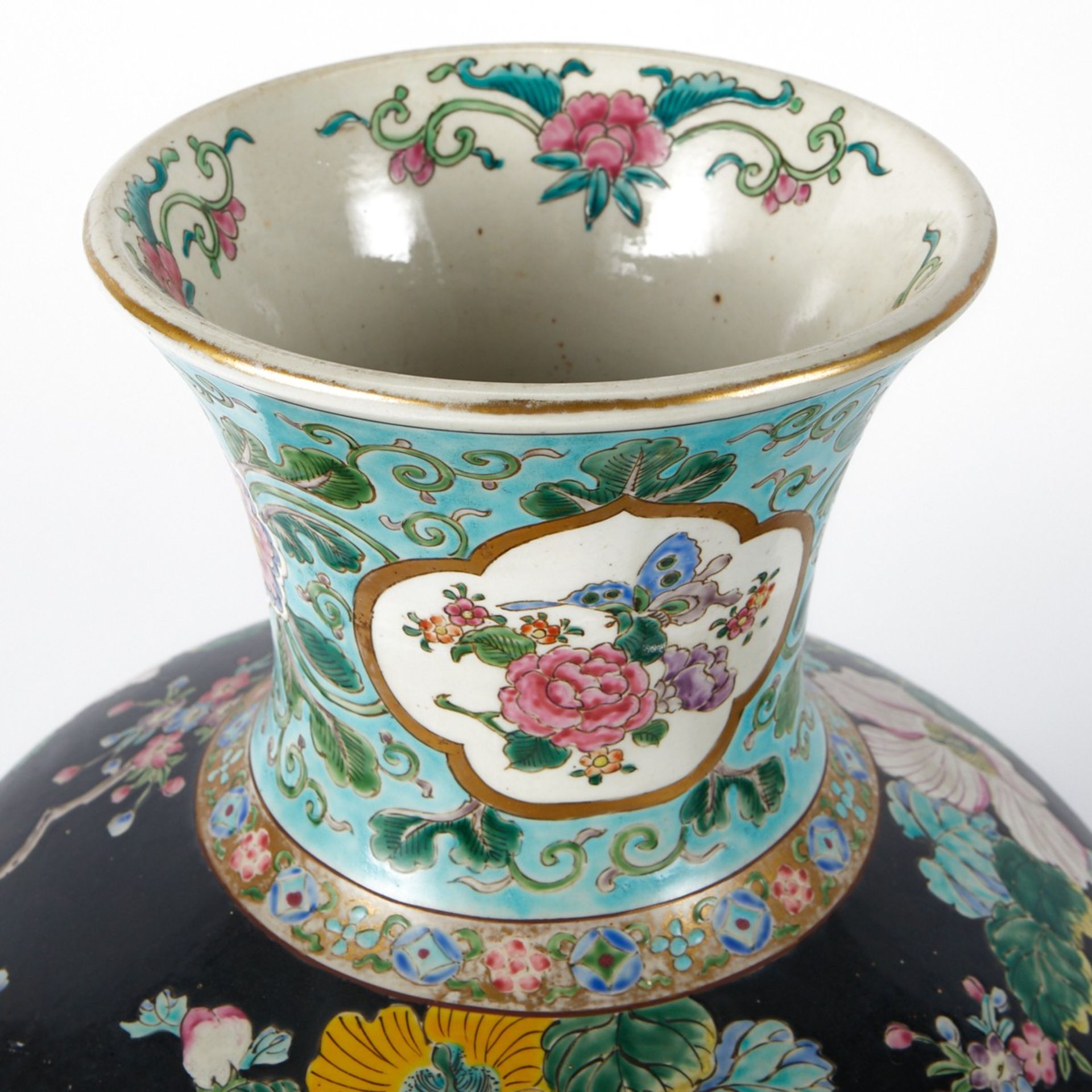 Pr Large Chinese Porcelain Vases Famille Noire - Image 6 of 11