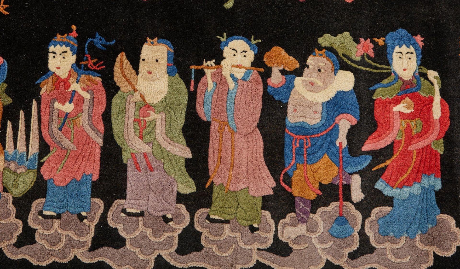 Pr Chinese Rugs w/ Buddhist Motifs - Image 9 of 14