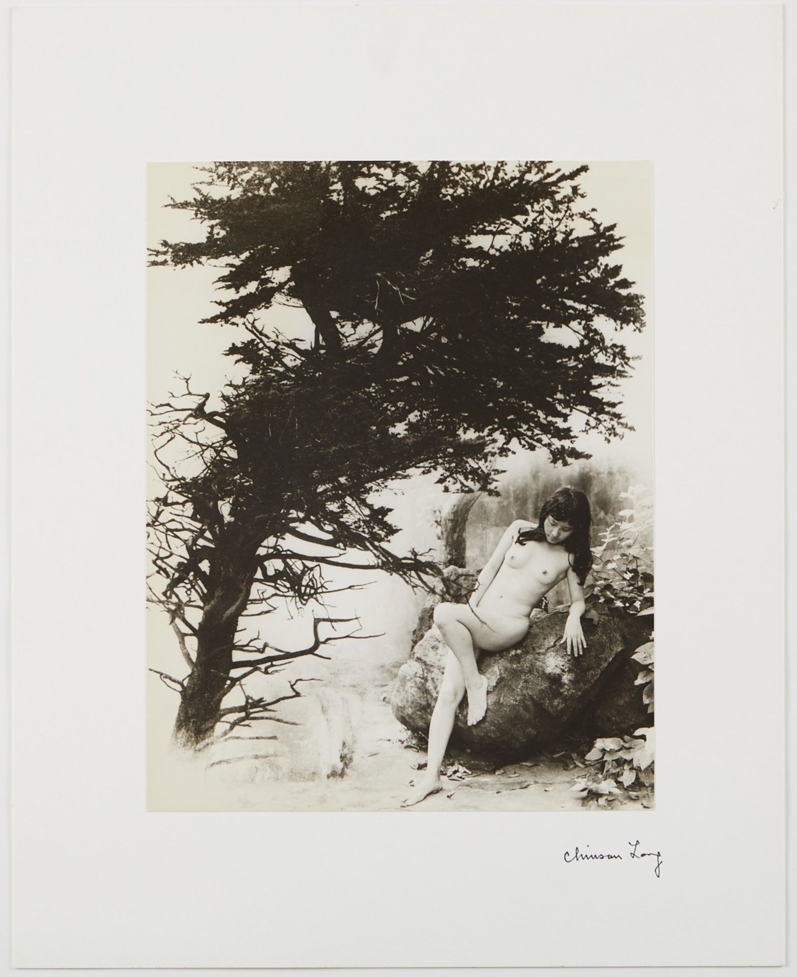 Chin San Long Photograph Nude with Tree Signed - Image 2 of 3