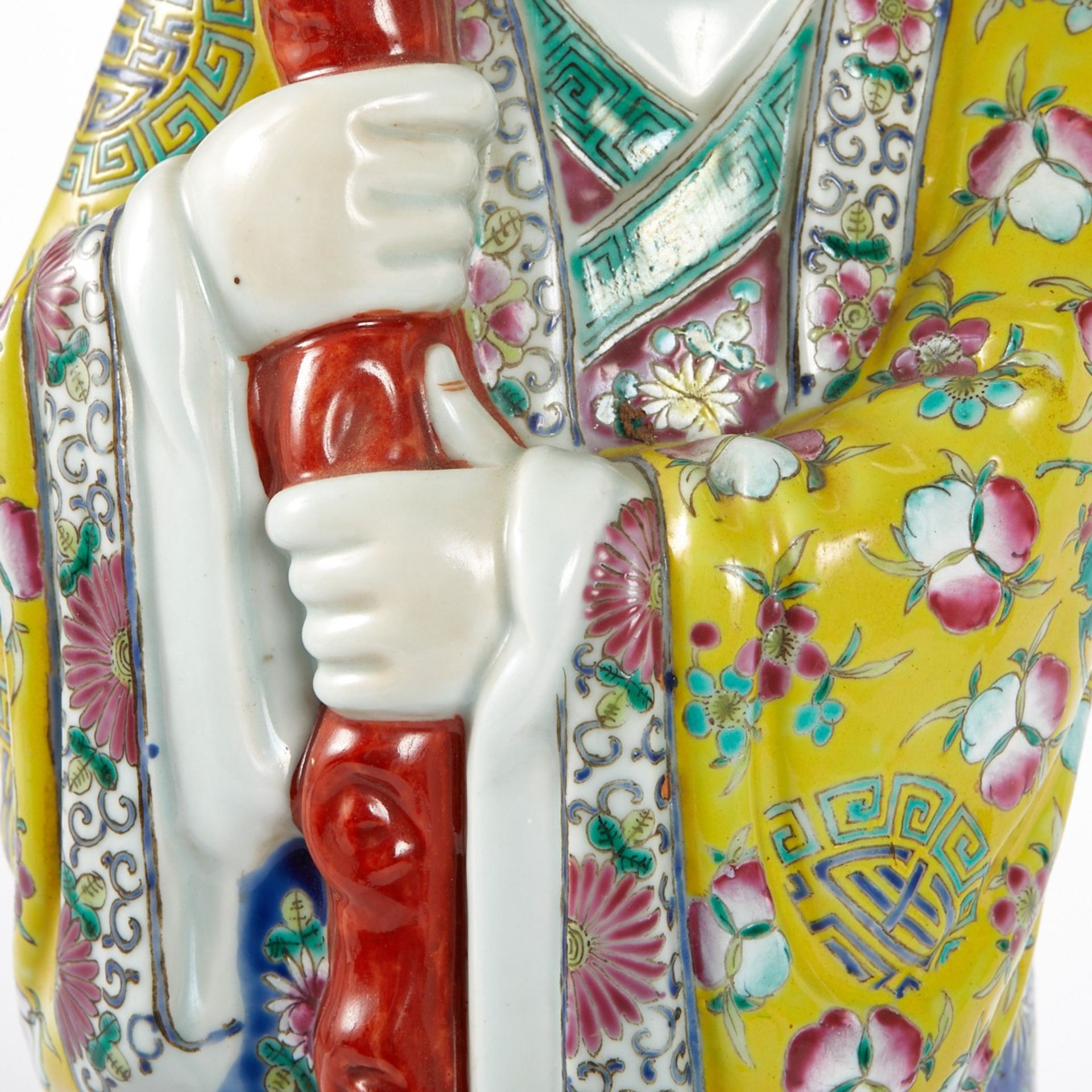 Chinese Porcelain Immortal w/ Staff - Bild 9 aus 13