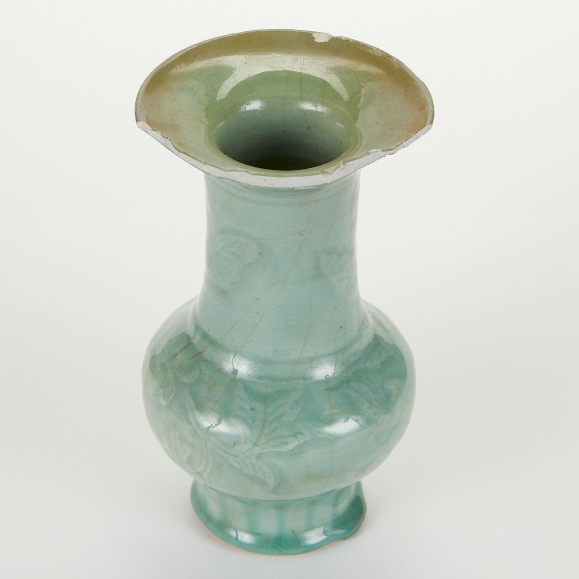 Chinese Ming Celadon Vase w/ Incised Decoration - Image 4 of 6