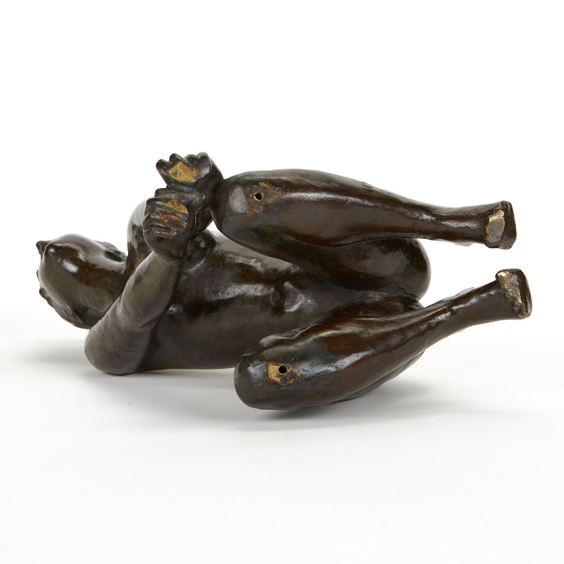 Jacques Coquillay Bronze Sculpture Kneeling Girl - Image 8 of 8
