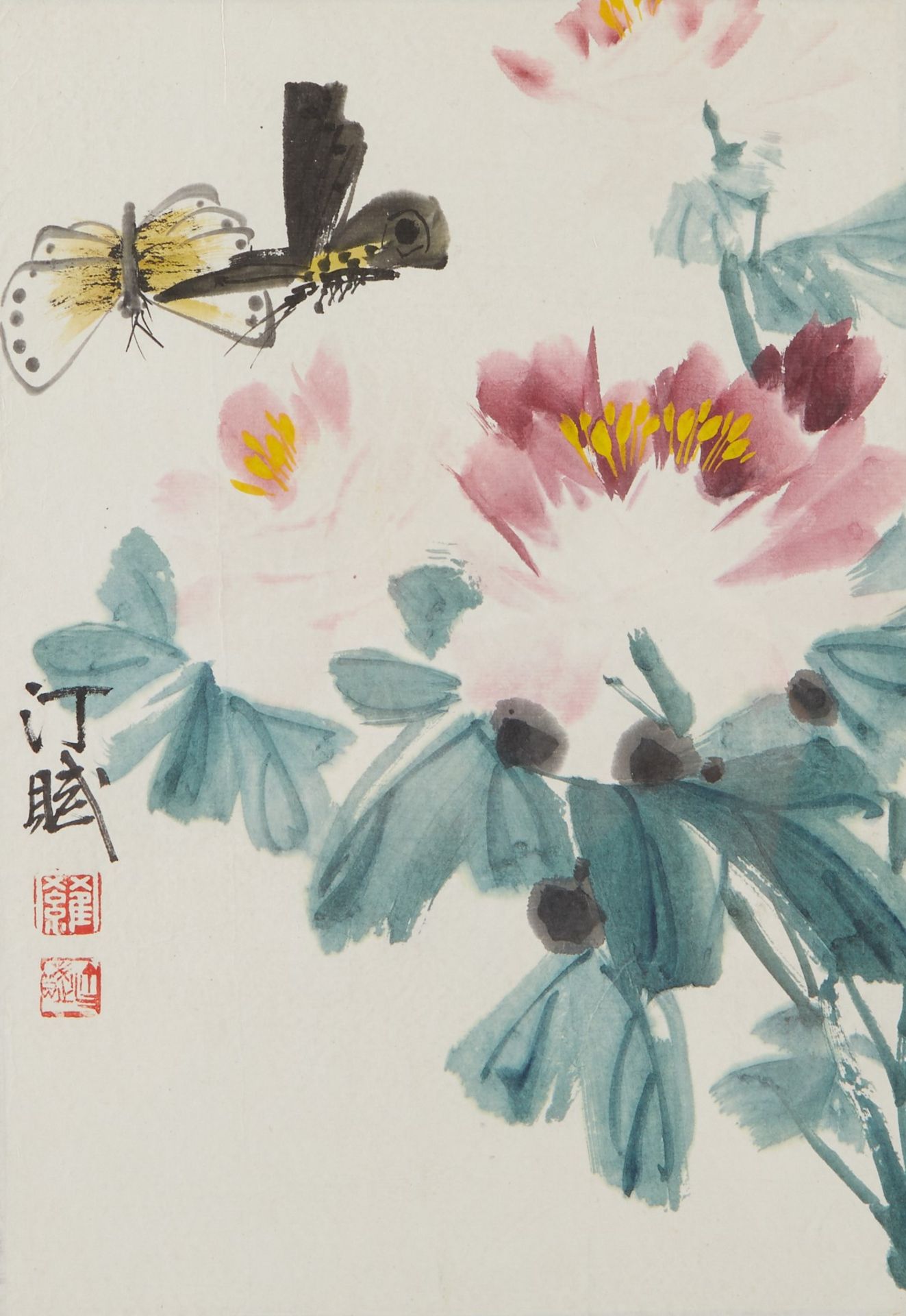 Grp: 3 Chinese Paintings Wu Zhong Xiong - Image 8 of 14