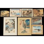 Grp: 8 19th c. Japanese Woodblock Prints