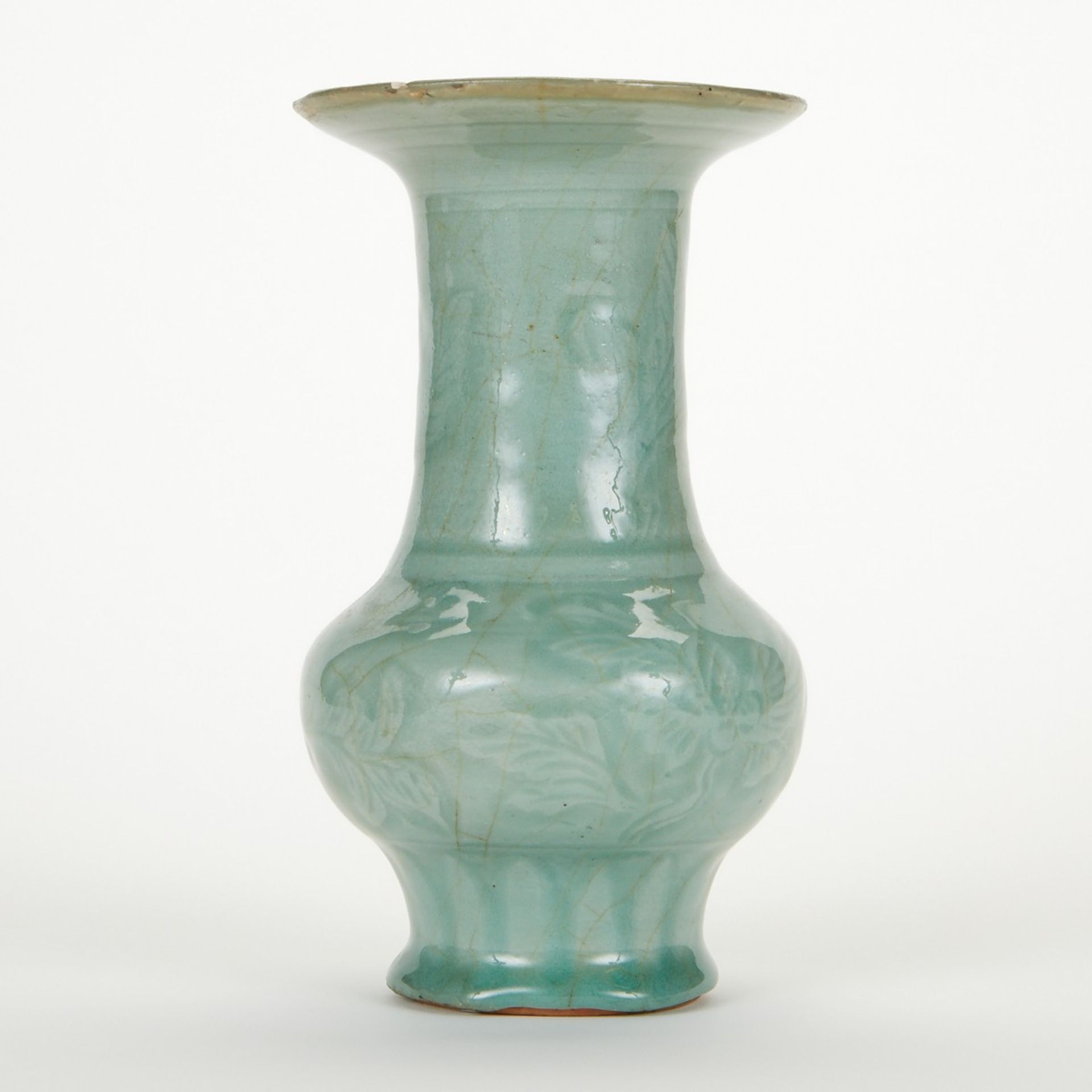 Chinese Ming Celadon Vase w/ Incised Decoration