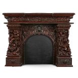 Japanese Fire Place Mantel w/ Dragons