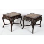 Pr: Chinese Export Small Square Side Tables