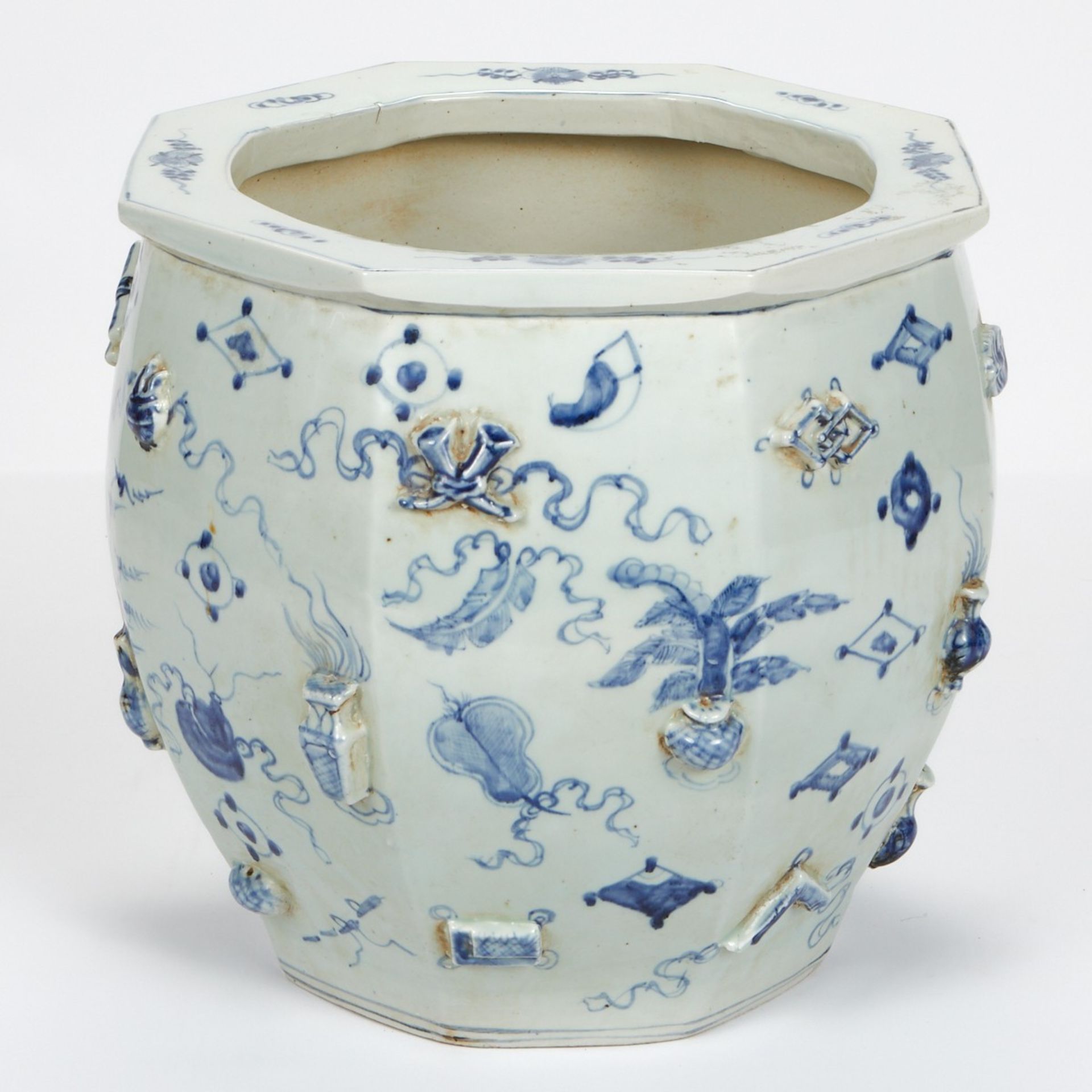 Chinese Porcelain Relief Decorated Planter