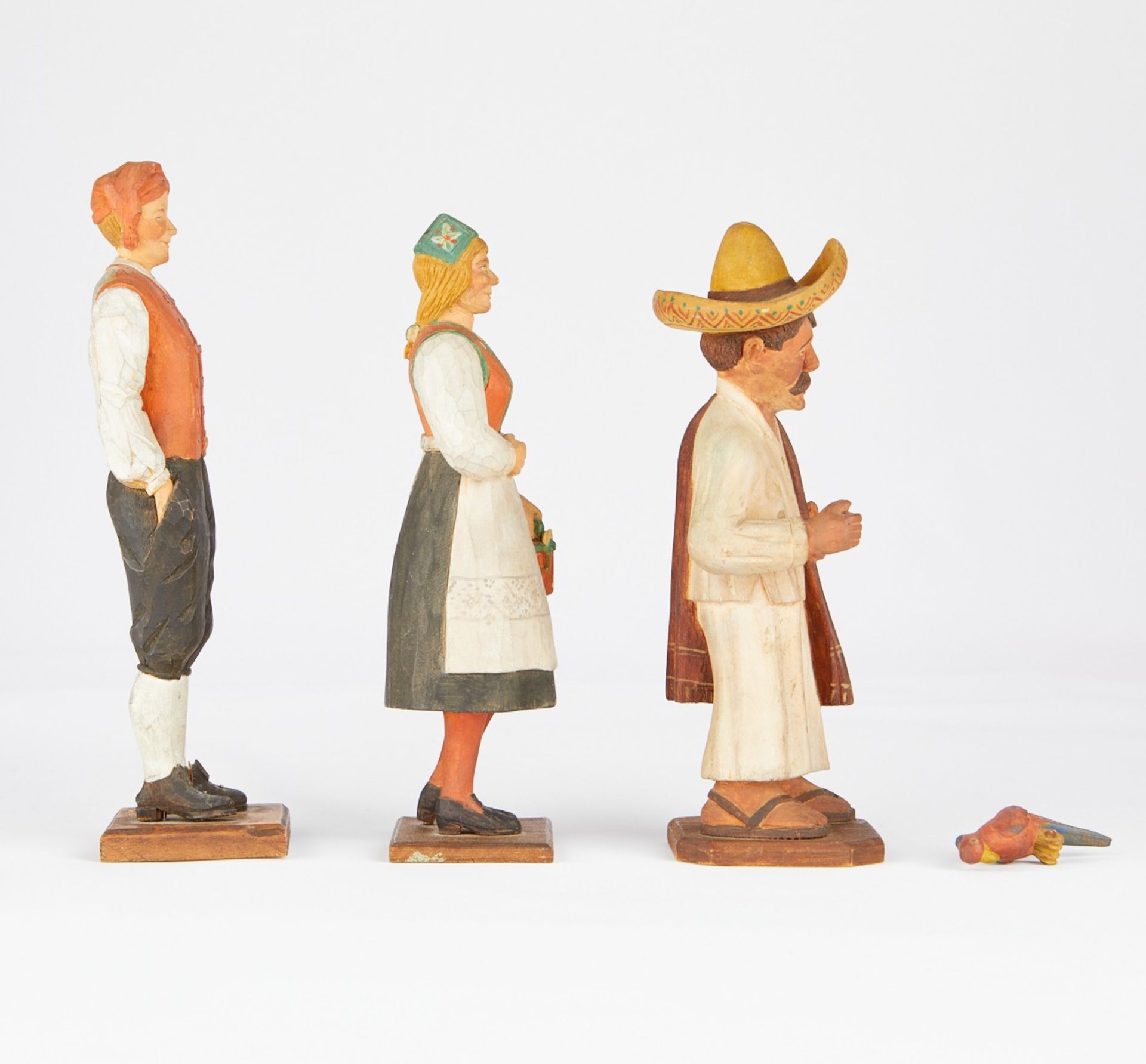Grp: 3 Wood Carved WPA Figurines - Bild 4 aus 10