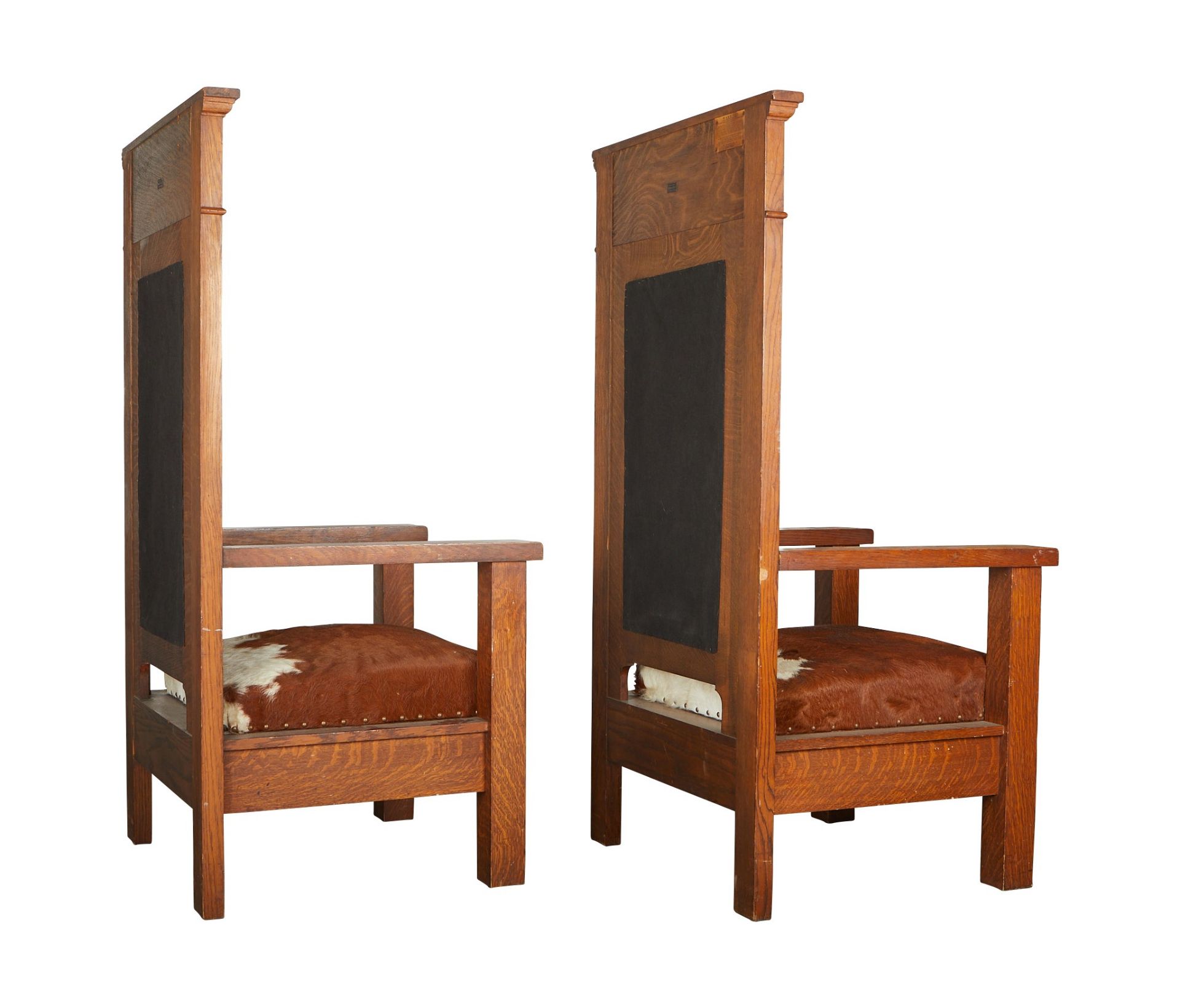 Pr: Henderson-Ames Co. Oak Hall Chairs - Image 4 of 16