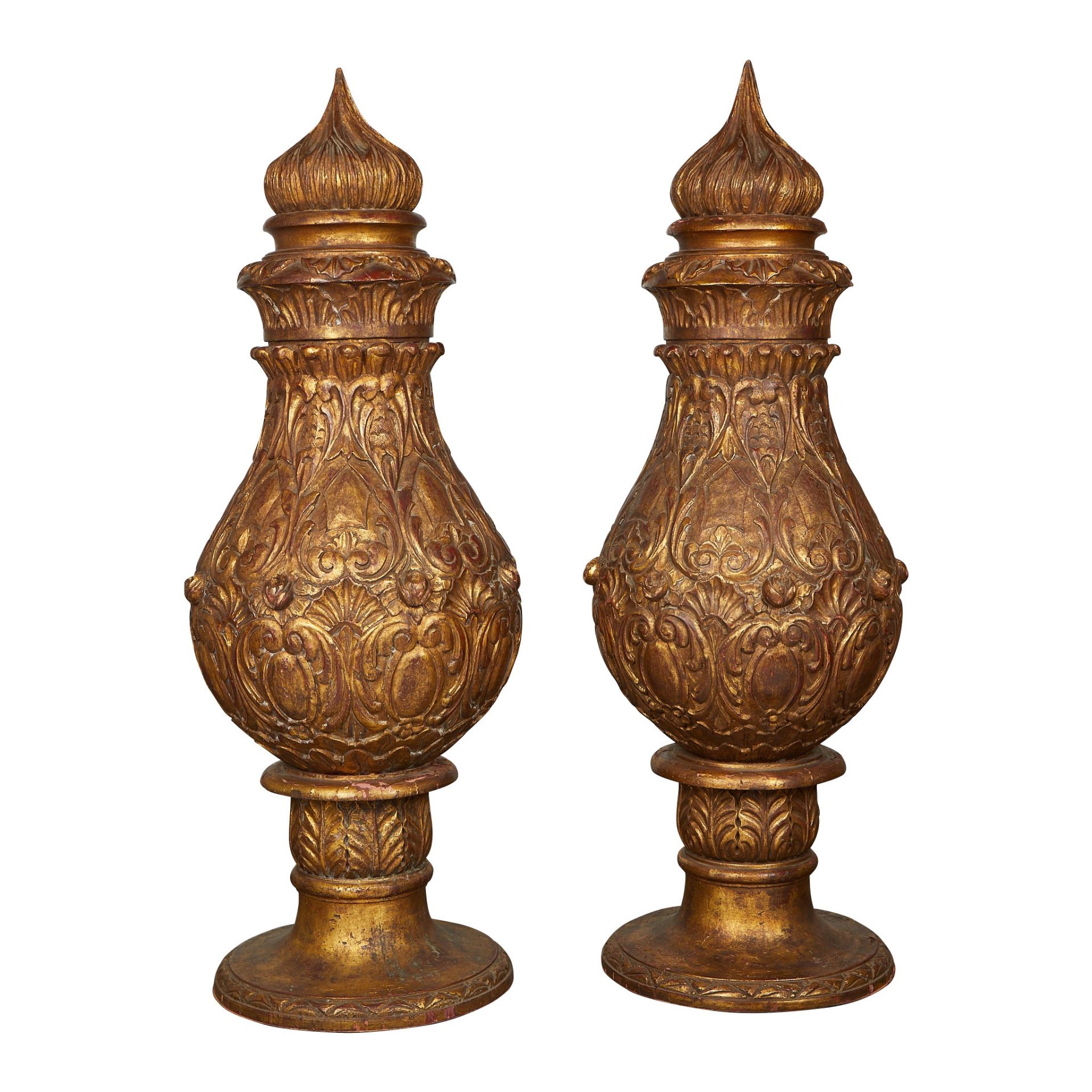 Pr: Large Giltwood Decorative Urns - Bild 2 aus 8