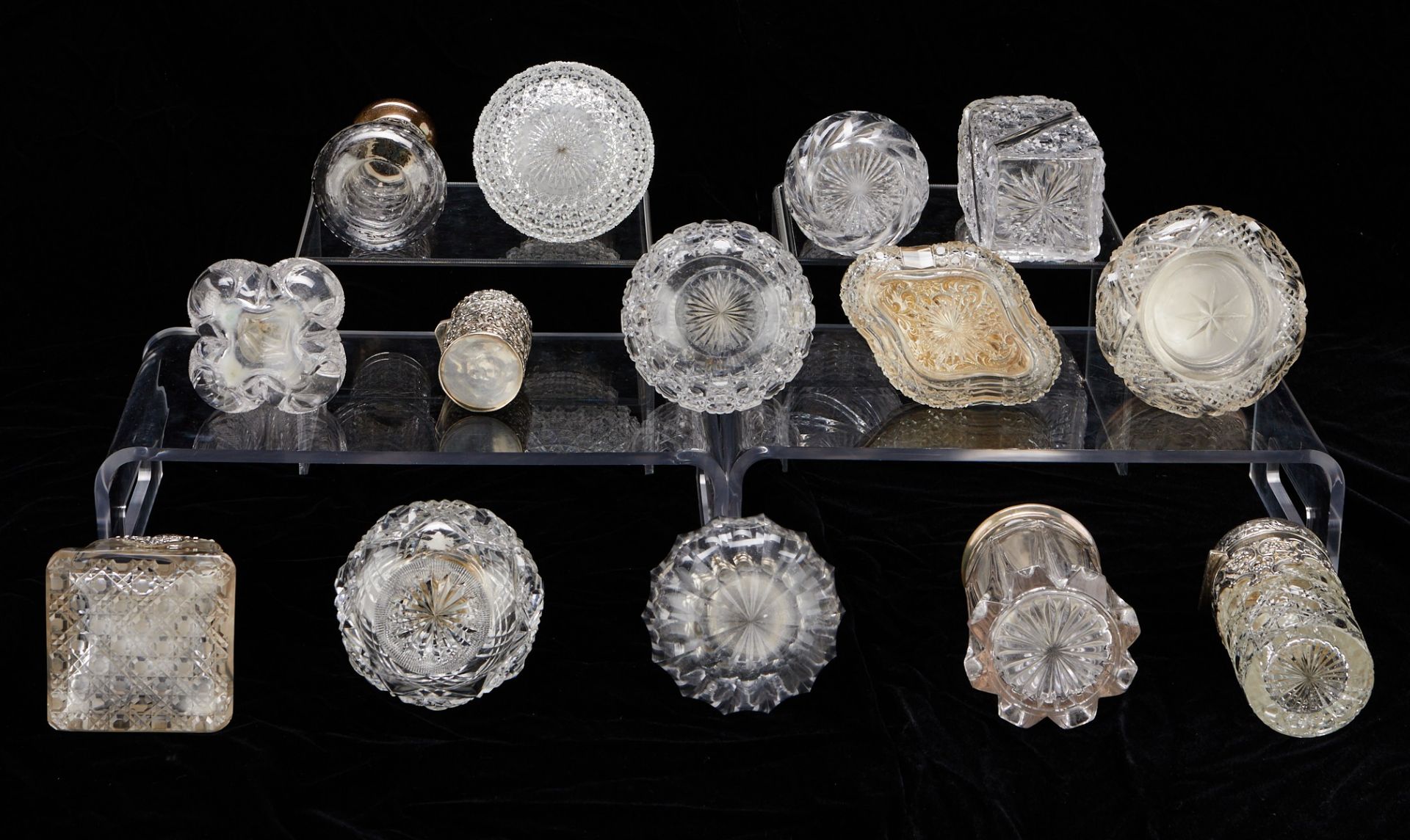 Grp: 14 Cut Crystal & Silver Perfume Bottles - Bild 6 aus 22