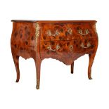 Louis XV Style Marquetry Bombe Commode