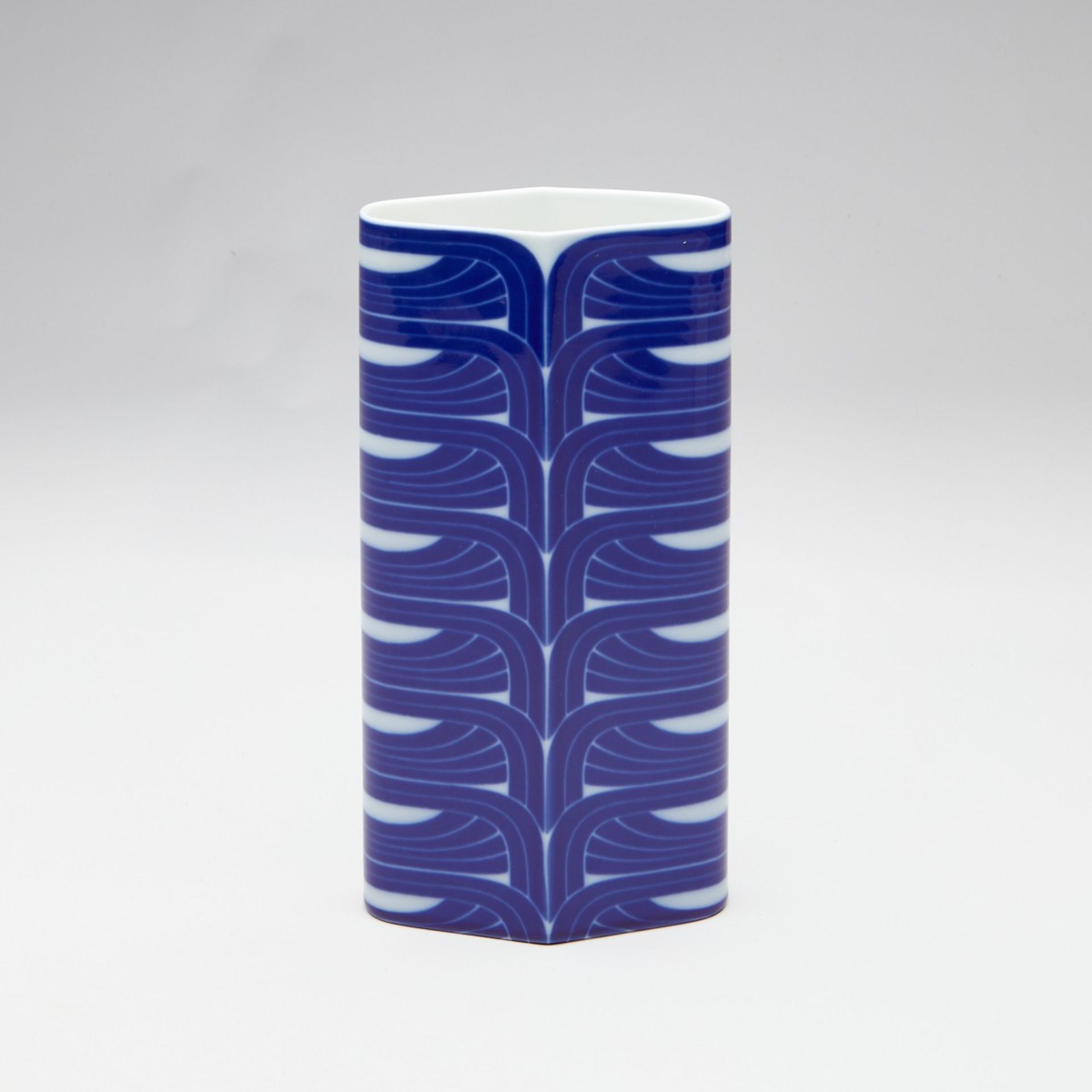 Rosenthal Tall B&W Vase w/ Repeating Design