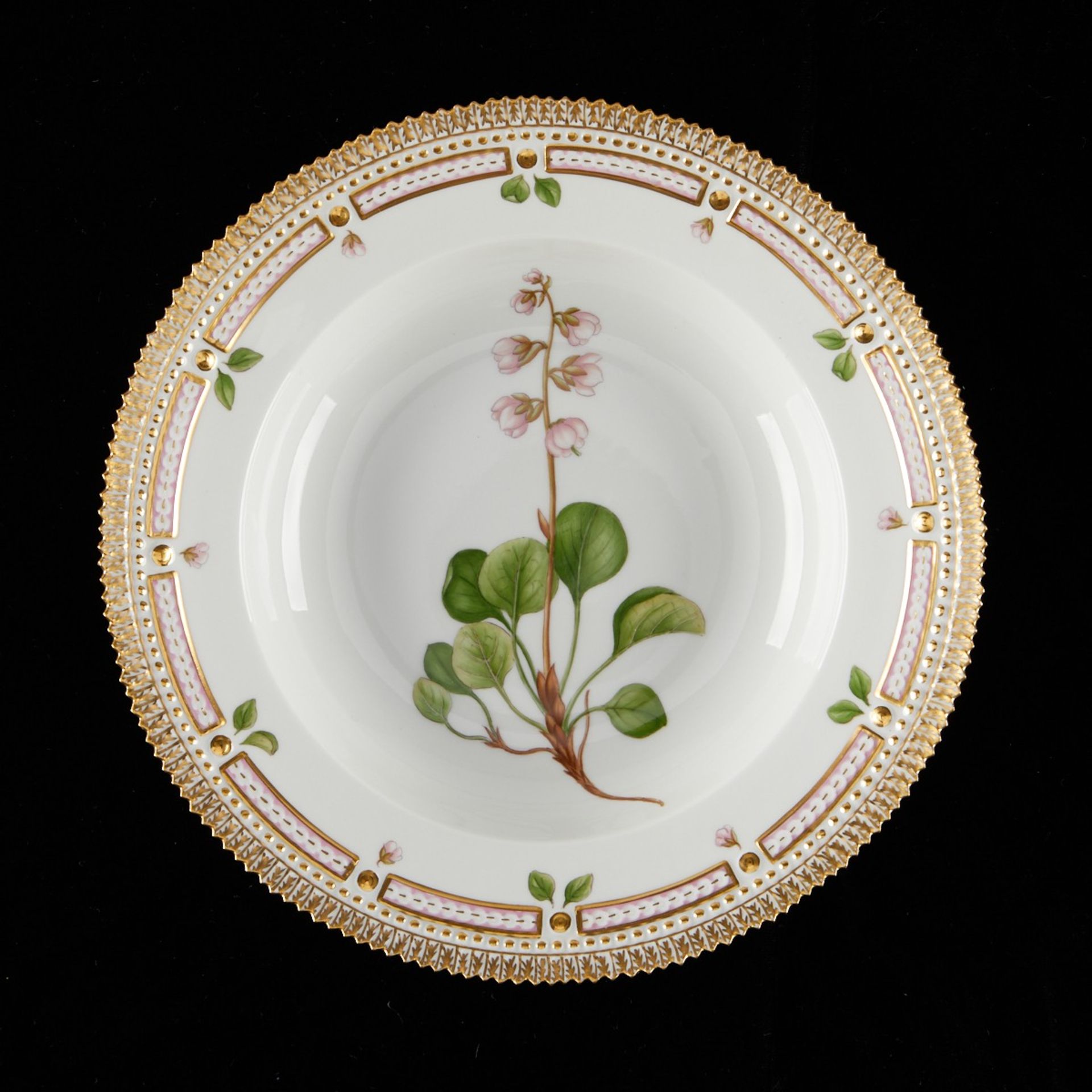 Set: 12 Flora Danica Flat Rim Soup Plates - Bild 19 aus 27