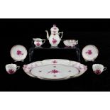 Herend Chinese Bouquet Raspberry Tea Service