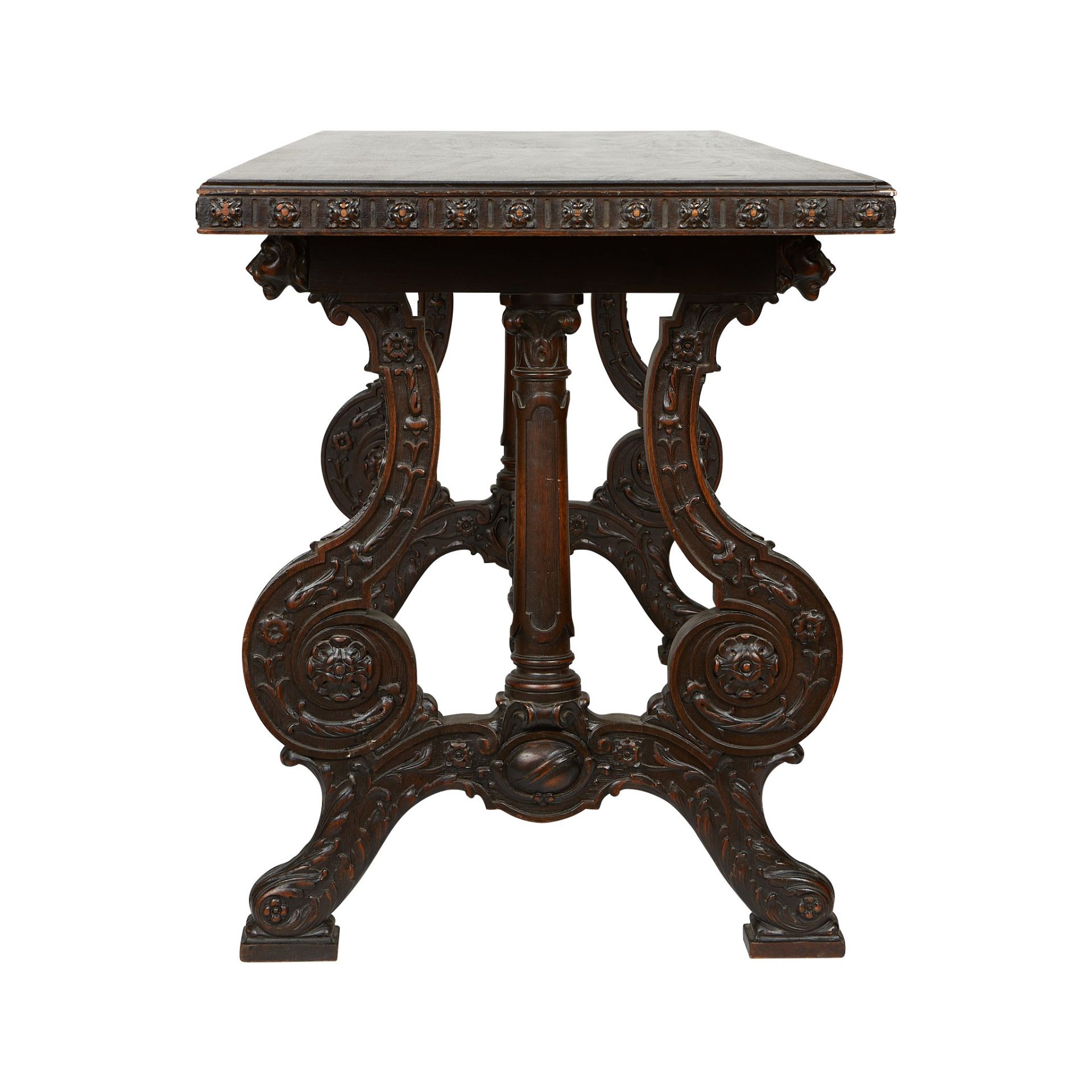 Modern Renaissance Revival Trestle Table - Bild 4 aus 13