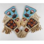 2 Pairs of Native American Beaded Gauntlets