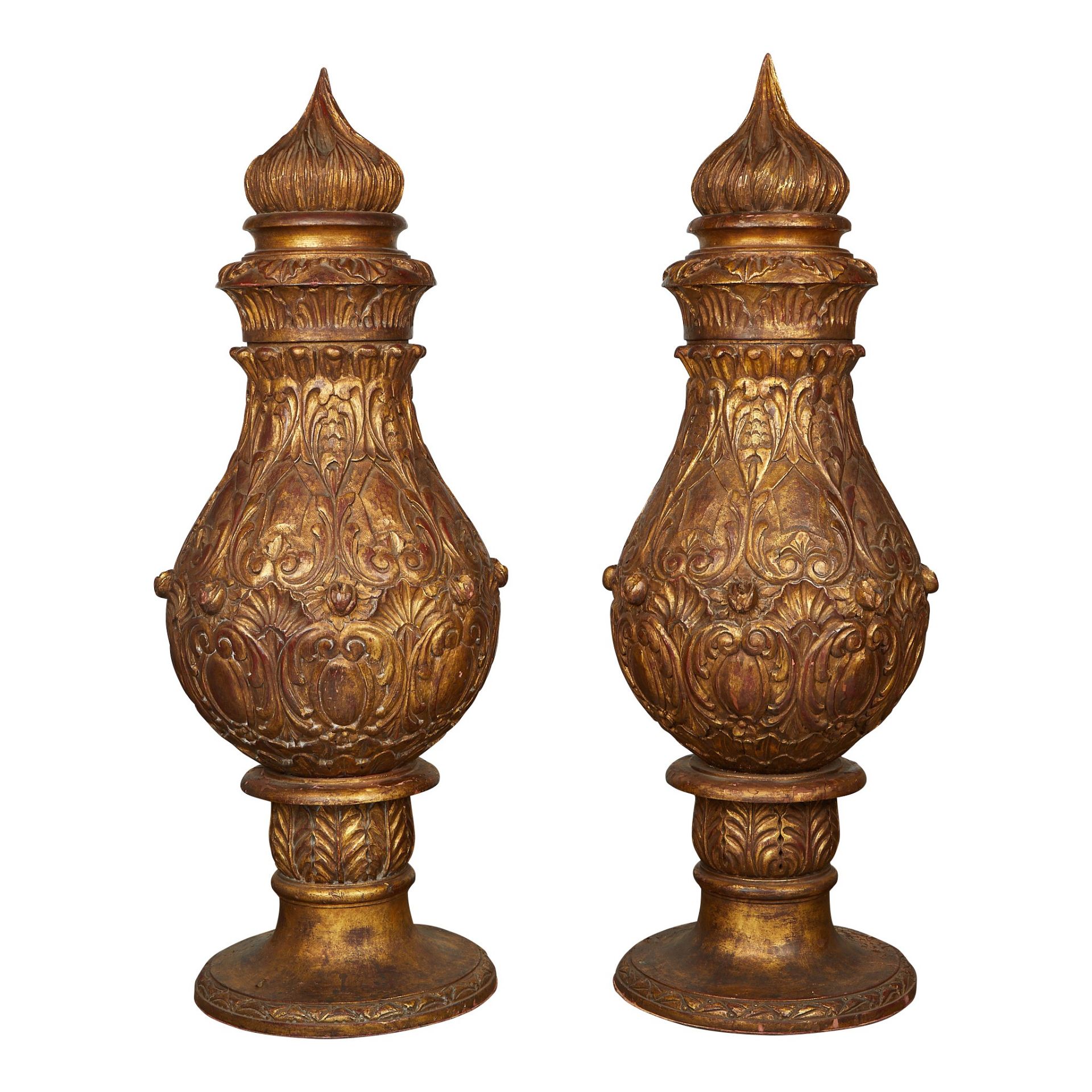 Pr: Large Giltwood Decorative Urns - Bild 4 aus 8