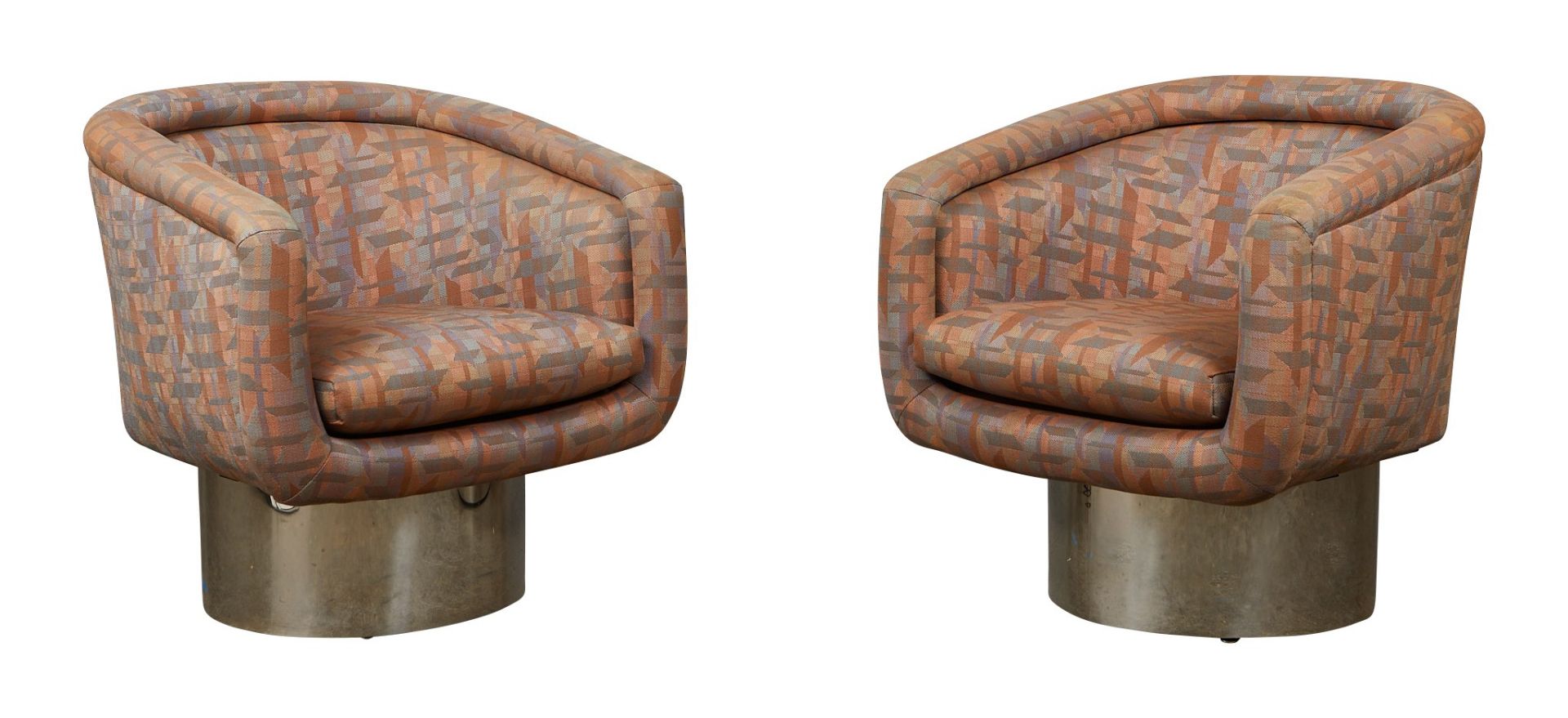 Pr: Leon Rosen Barrel Swivel Chairs for Pace