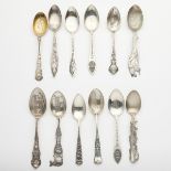 Grp: Sterling Silver US Souvenir Spoons