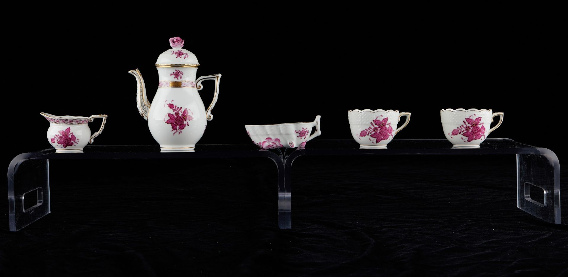 Herend Chinese Bouquet Raspberry Tea Service - Bild 2 aus 13